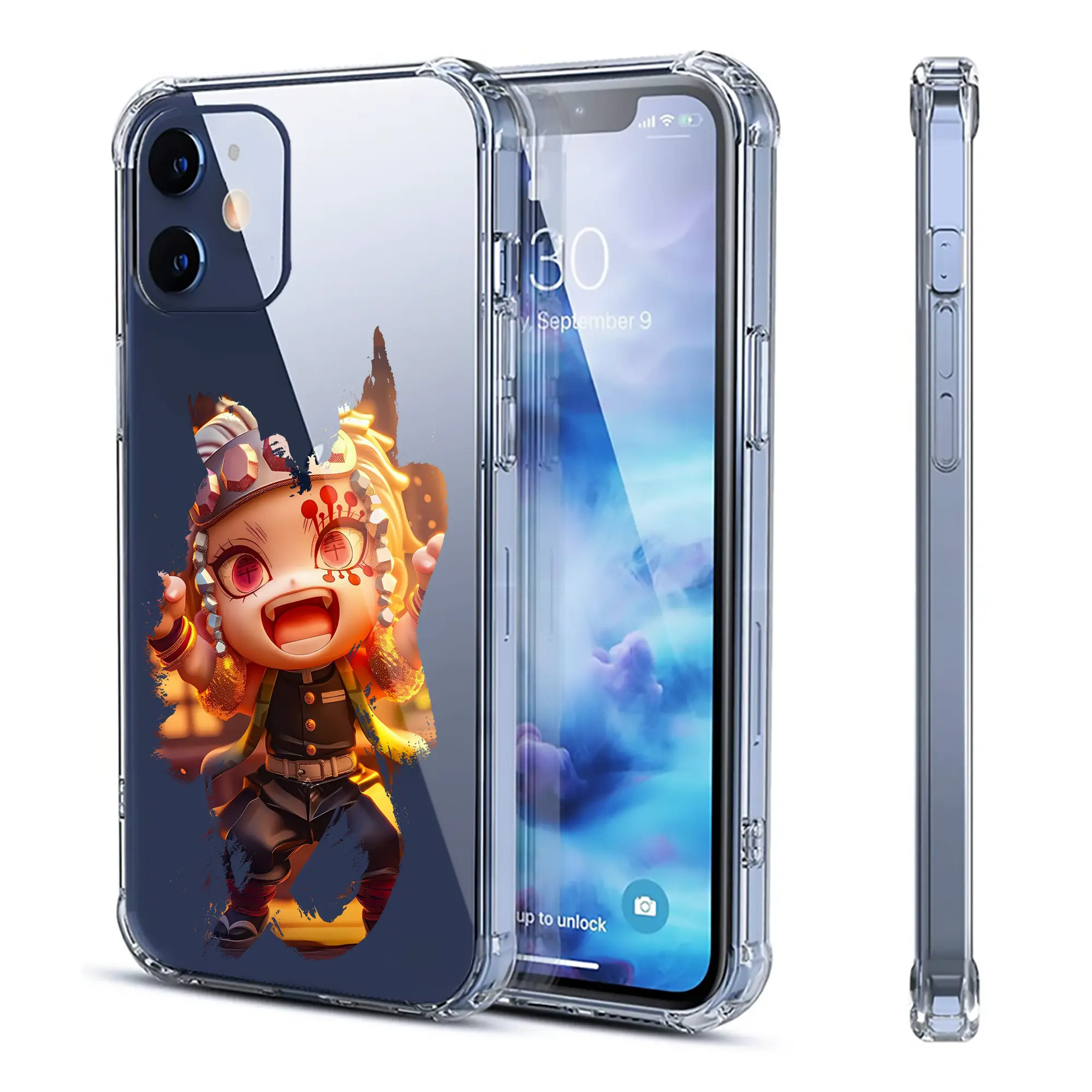 鬼滅の刃 グッズ,宇髄 天元 - IPhone 12シリーズ対応 ・ 透明スマホケース ・ クリアソフトケース ・ TPU素材 ・ 耐衝撃 ・ 高密着 ・ 防汚 防指紋 ・ 簡単着脱